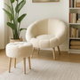 Atelier Del Sofa Lida - Cream Conjunto de Sillón y Puff